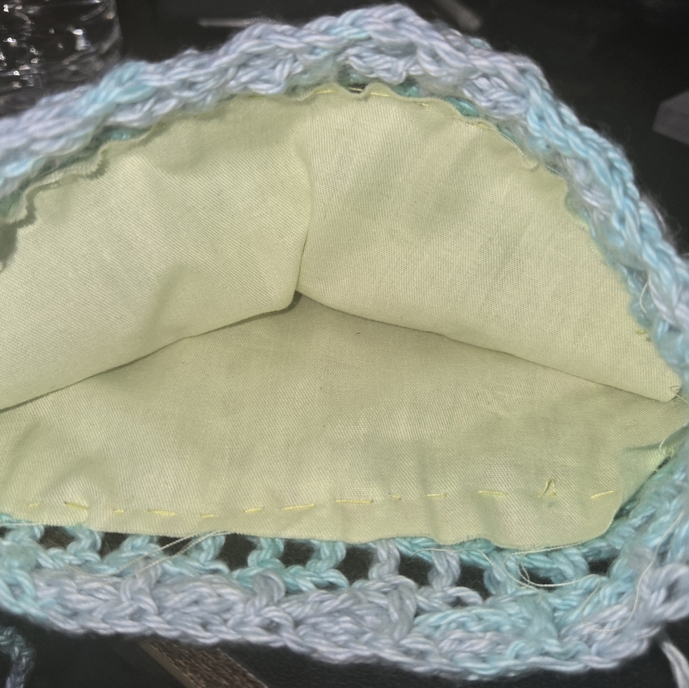 Handcrafted Crochet Drawstring Bag Any Color - Picture 3 of 6